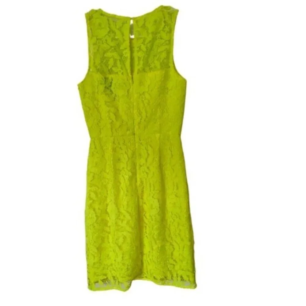 J Crew Collection lace dress bright yellow green size 0 - Picture 10 of 10